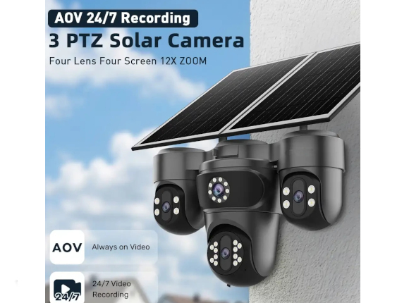 4 Lens 3 PTZ 24/7 Solar Security Camera - Image 5