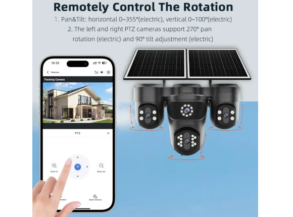 4 Lens 3 PTZ 24/7 Solar Security Camera - Image 4
