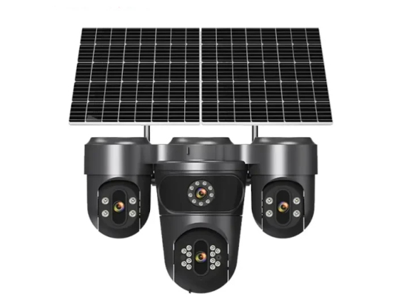 4 Lens 3 PTZ 24/7 Solar Security Camera